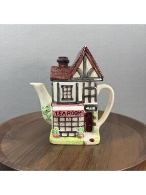 Vintage 1995 Cardinal Inc Tea Room Teapot House Figural Ceramic